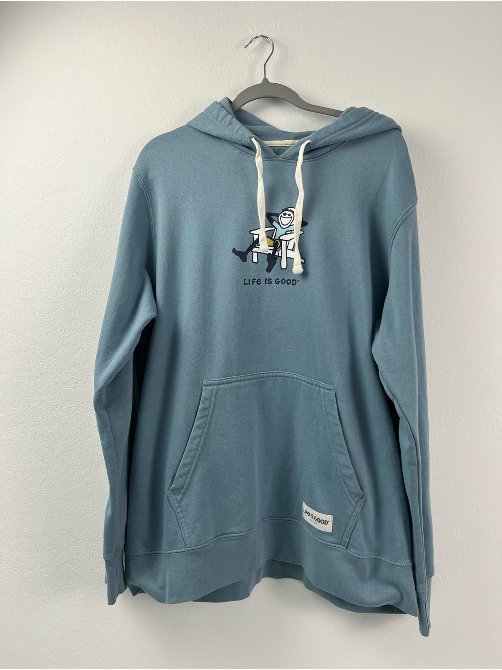 Life is Good Adirondack Jack Blue Vacation Beach Boat BBQ Sweatshirt Hoodie